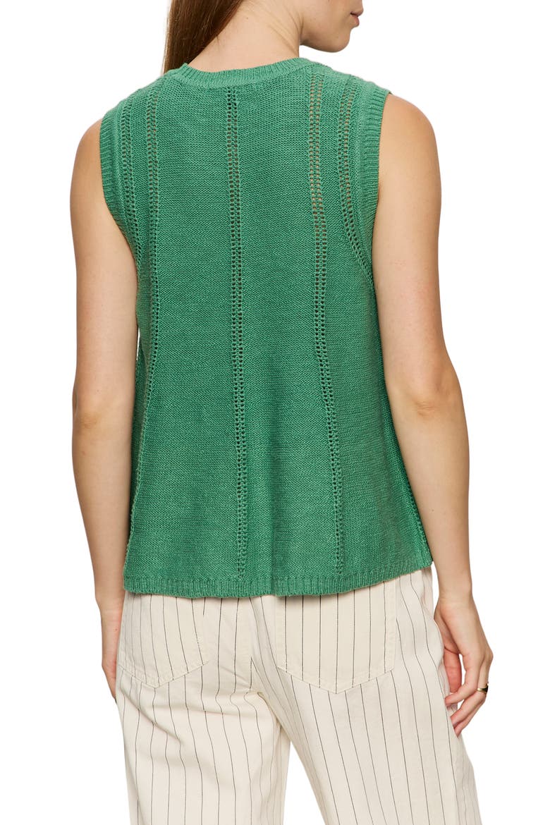 Easy Pointelle Knit Sleeveless Top, Alternate, color, GREEN JUICE