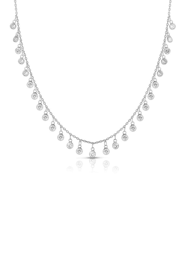 Sterling Silver Cubic Zirconia Charm Necklace, Main, color, SILVER
