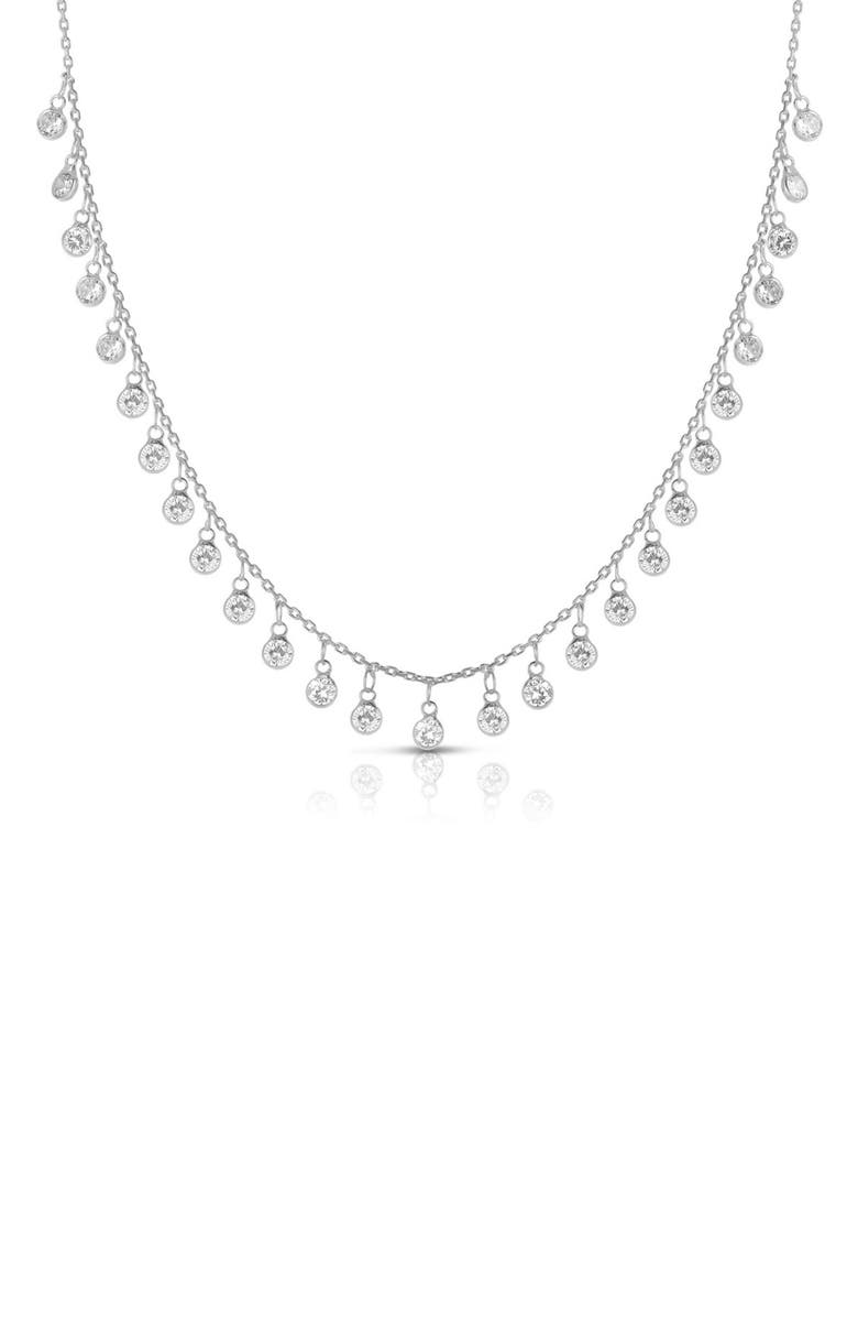 SPHERA MILANO Sterling Silver Cubic Zirconia Charm Necklace, Main, color, 
