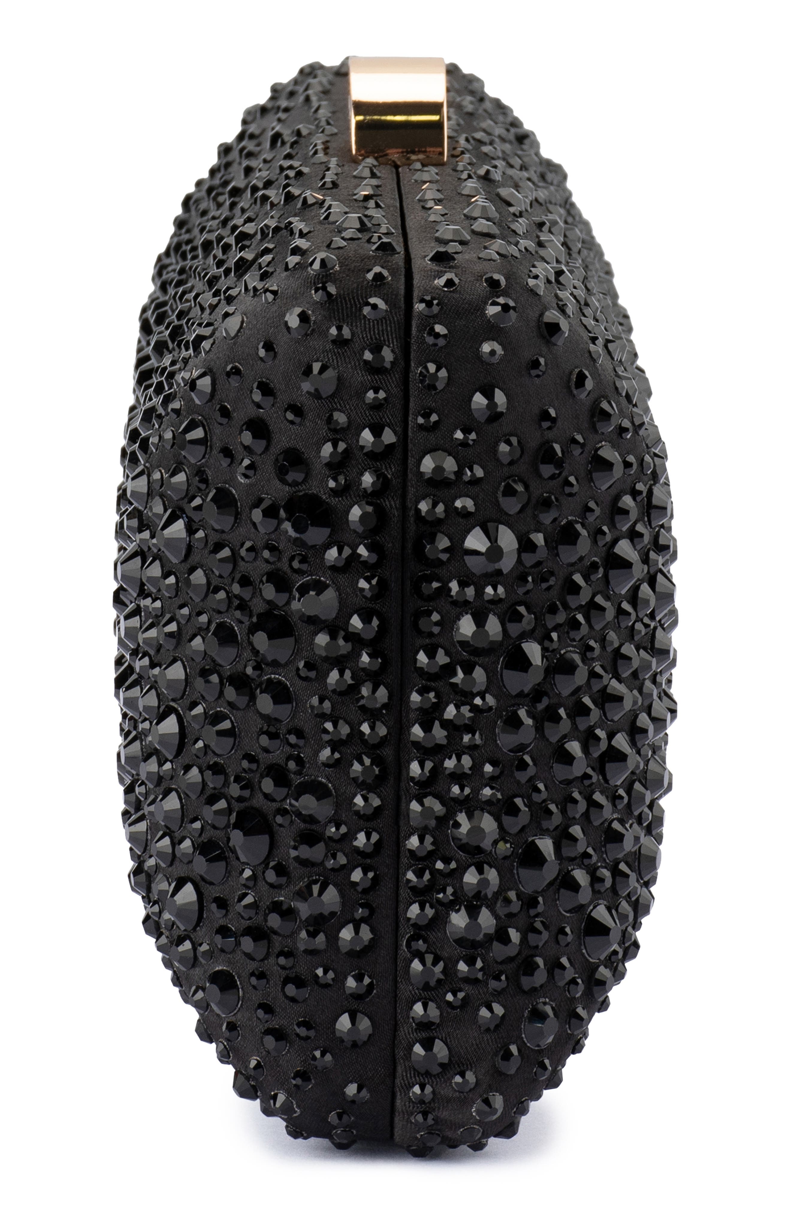 Olga Berg Kira Hotfix Frame Clutch, Alternate, color, Black