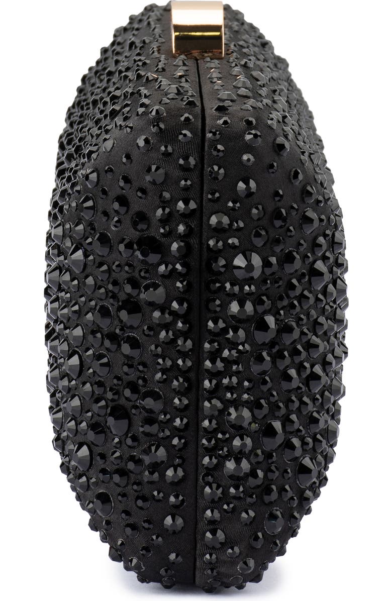 Olga Berg Kira Hotfix Frame Clutch, Alternate, color, Black