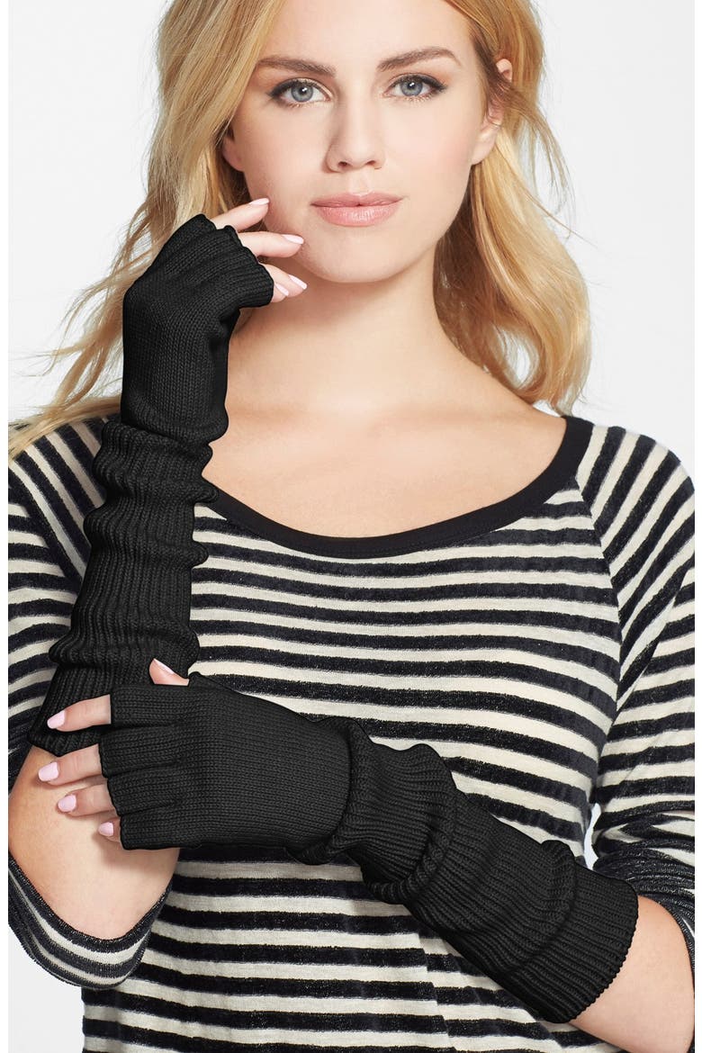Fingerless Gloves, Main, color, BLACK