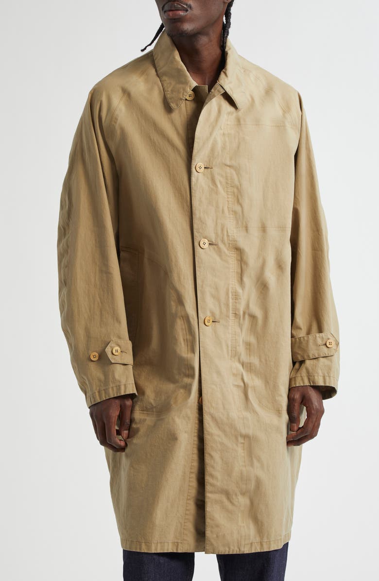 VISVIM Henderson 3L Laminated Linen Coat, Main, color, Beige