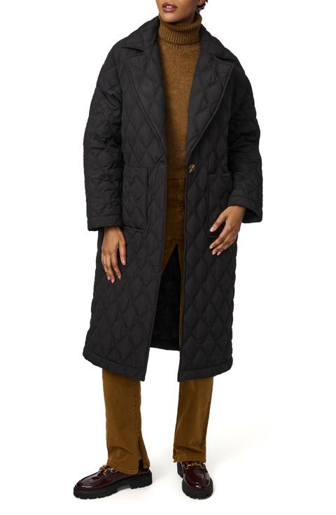 Diamond Quilted Long Coat