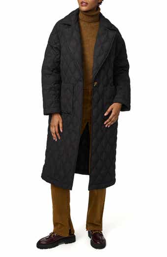 Bernardo Diamond Quilted Long Coat