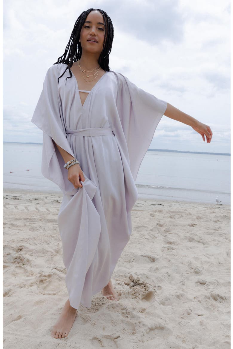 Tie Front Kaftan, Alternate, color, LILAC