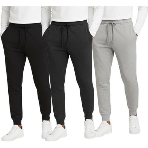 3 Pack Mens Ultra Soft Fleece Joggers Sweatpants