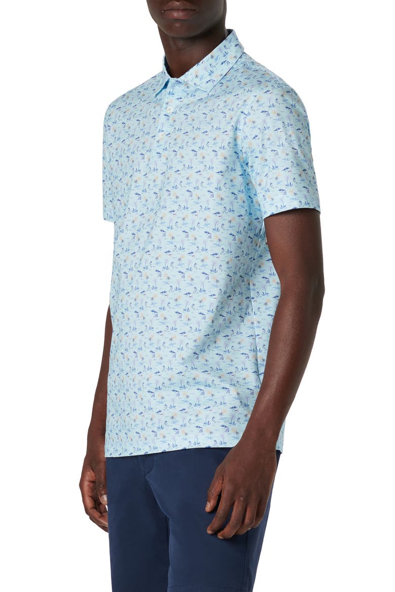 Victor OoohCotton® Tropical Print Polo, Alternate, color, AQUA