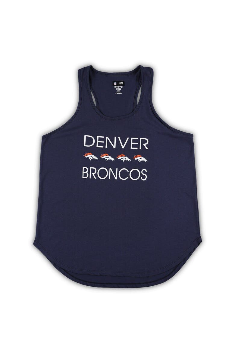 Women's Concepts Sport Navy/Heather Gray Denver Broncos Plus Size Meter Tank Top & Pants Sleep Set, Alternate, color, Navy