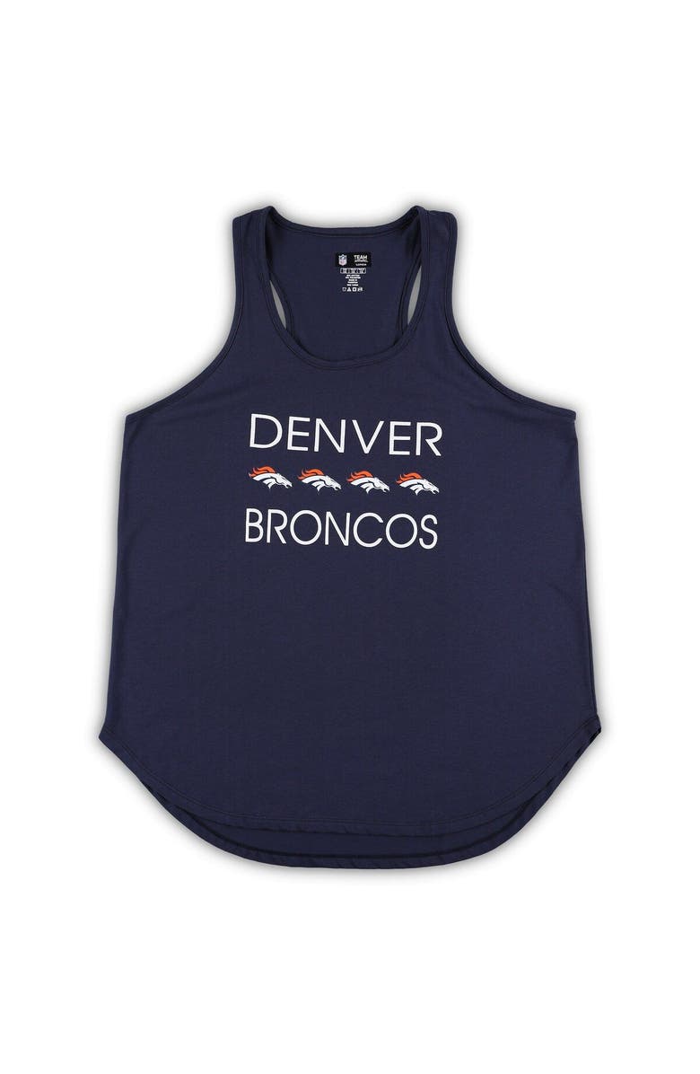 CONCEPTS SPORT Women's Concepts Sport Navy/Heather Gray Denver Broncos Plus Size Meter Tank Top & Pants Sleep Set, Alternate, color,