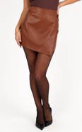 Petal & Pup Rebecca Faux Leather Wrap Miniskirt