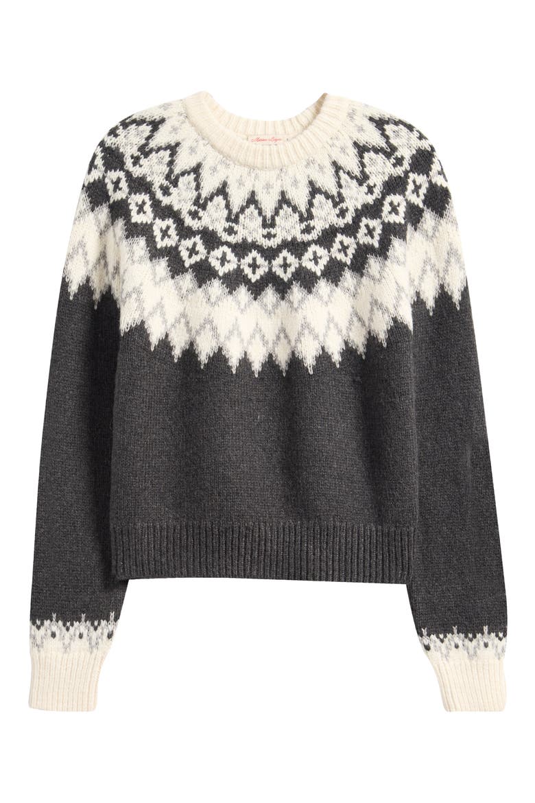 Fiorella Fair Isle Sweater, Alternate, color, CHARCOAL