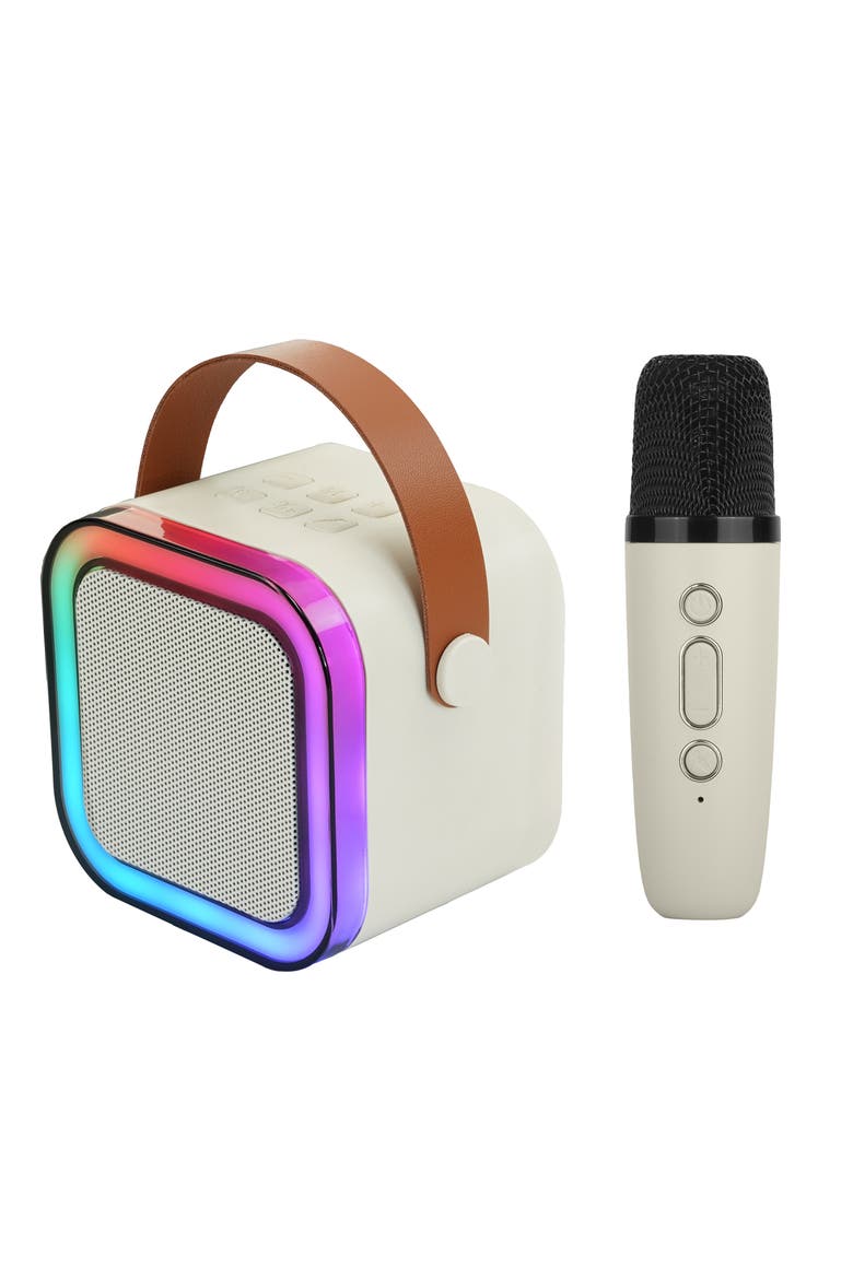 Mini Karaoke Bluetooth Speaker in Sahara Wireless Mic, Main, color, Beige