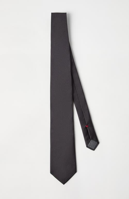 Brunello Cucinelli Silk Twill Tie In Purple