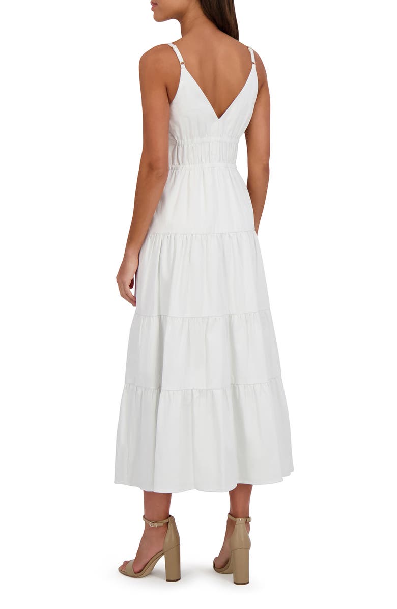 Siena Stretch Cotton Tiered Midi Dress, Alternate, color, White