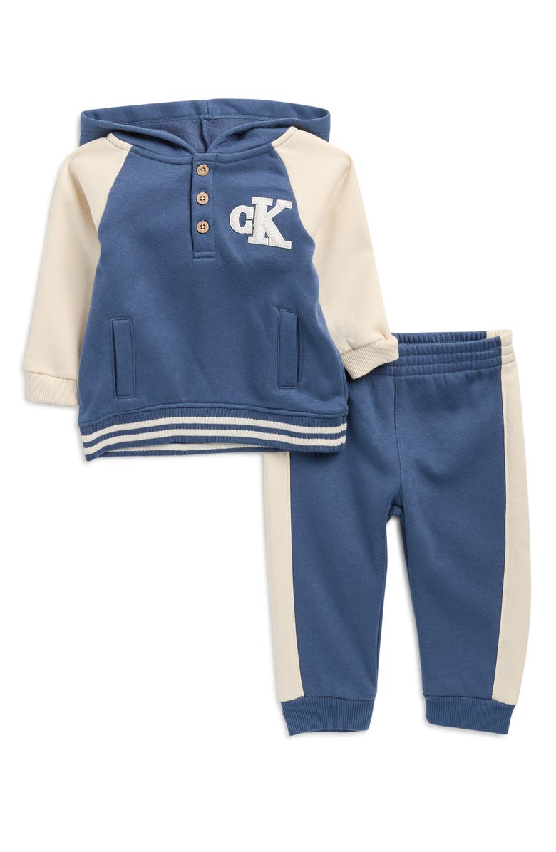 Calvin Klein CK Varsity Hoodie & Joggers Set, Main, color, Blue Multi