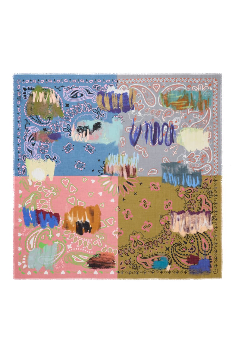 The Messy Square Scarf, Alternate, color, HAVANA