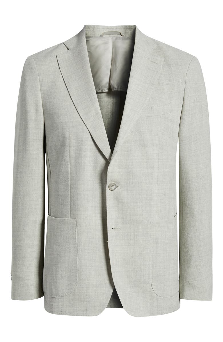 Emanuel Berg Textured Light Grey Mélange Wool Sport Coat, Main, color, Light Grey