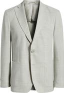 Emanuel Berg Textured Light Grey Mélange Wool Sport Coat