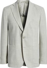 Emanuel Berg Textured Light Grey Mélange Wool Sport Coat