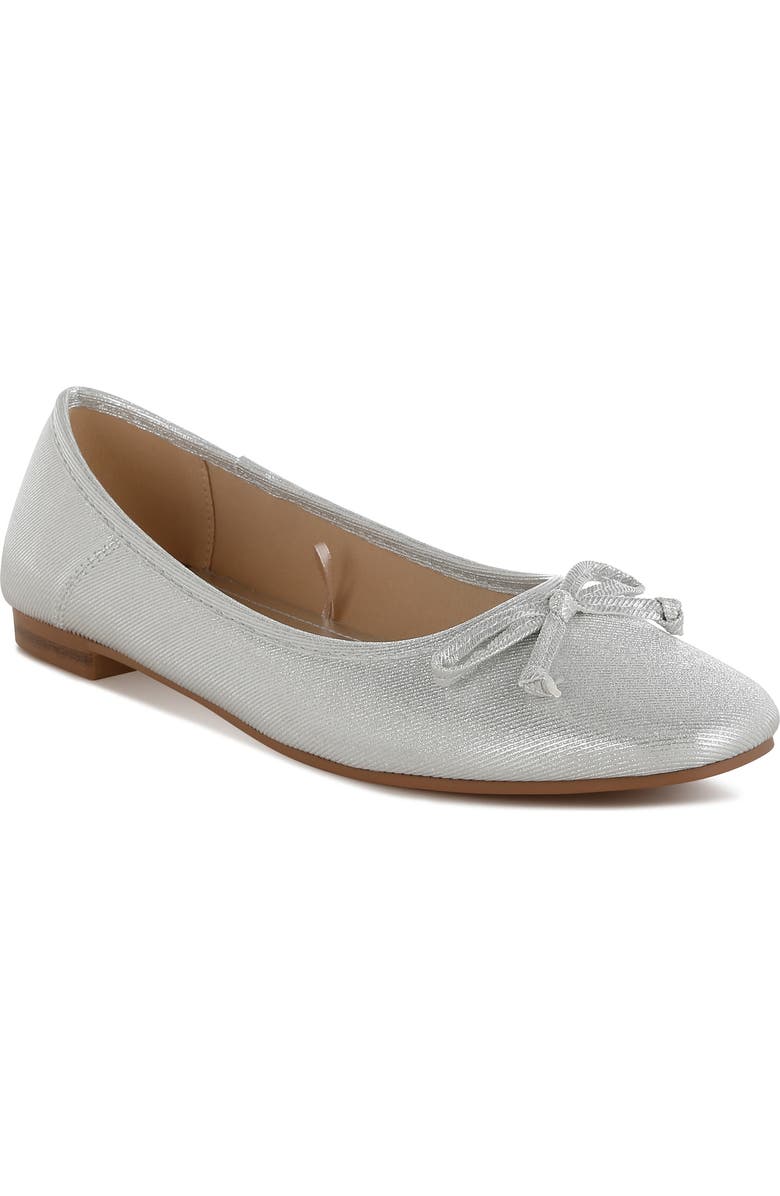 Rag & Co Asghin Metallic Ballet Flat, Main, color, Silver