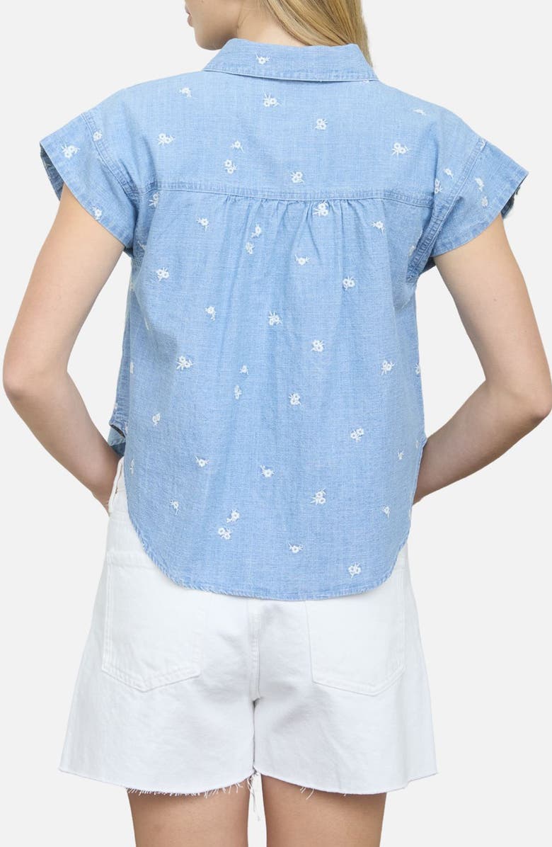 Blu Pepper Floral Chambray Button-Up Shirt, Alternate, color, Chambray