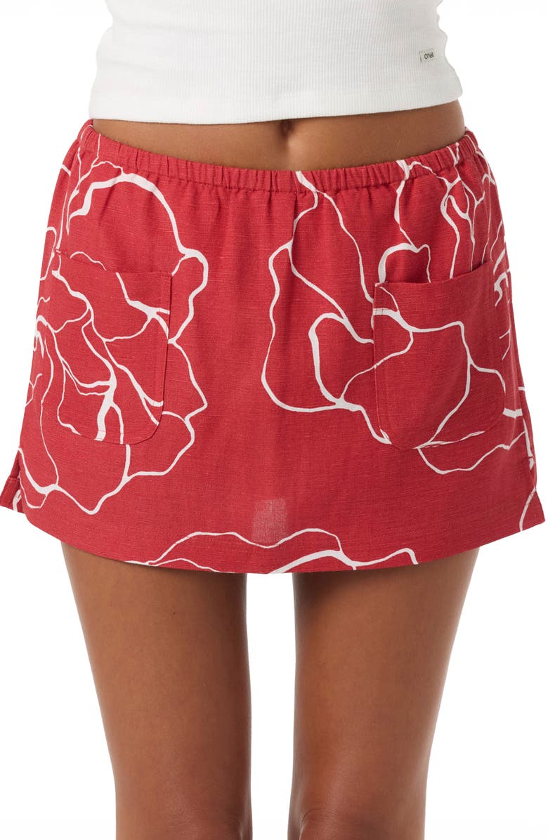 O'Neill Townes Floral Skort, Main, color, Lifeguard Red
