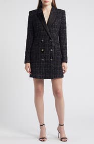 BOSS Dansian Tweed Long Sleeve Minidress