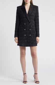BOSS Dansian Tweed Long Sleeve Minidress