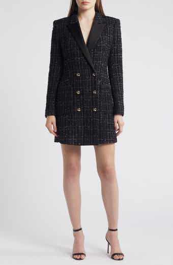 BOSS Dansian Tweed Long Sleeve Minidress