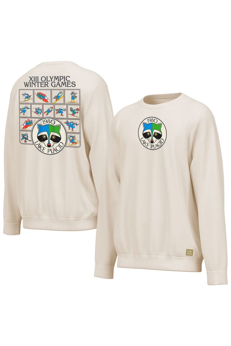 Men's Outerstuff  Cream Lake Placid 1980 Winter Olympics Events Sweatshirt, Main, color, Cream