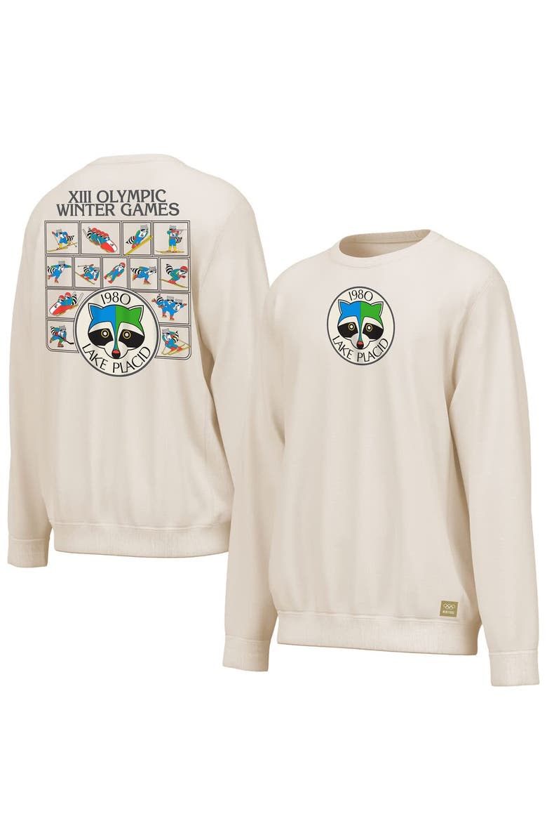 Outerstuff Men's Outerstuff  Cream Lake Placid 1980 Winter Olympics Events Sweatshirt, Main, color, Cream