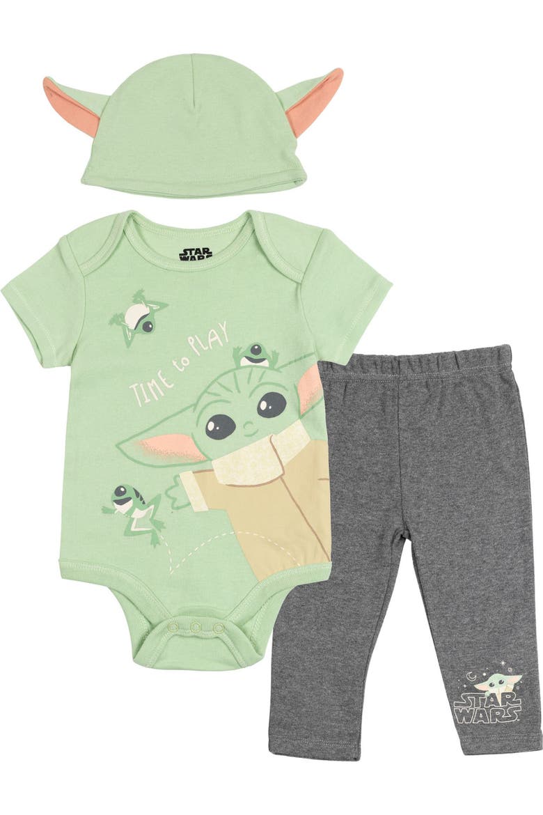 The Mandalorian Grogu 8-Piece Bodysuit and Pants Set, Alternate, color, Grogu Green Grey