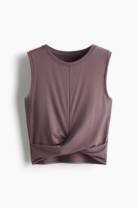 Slim Fit Twist-detail Sports Vest Top