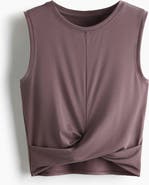H&M Slim Fit Twist-detail Sports Vest Top