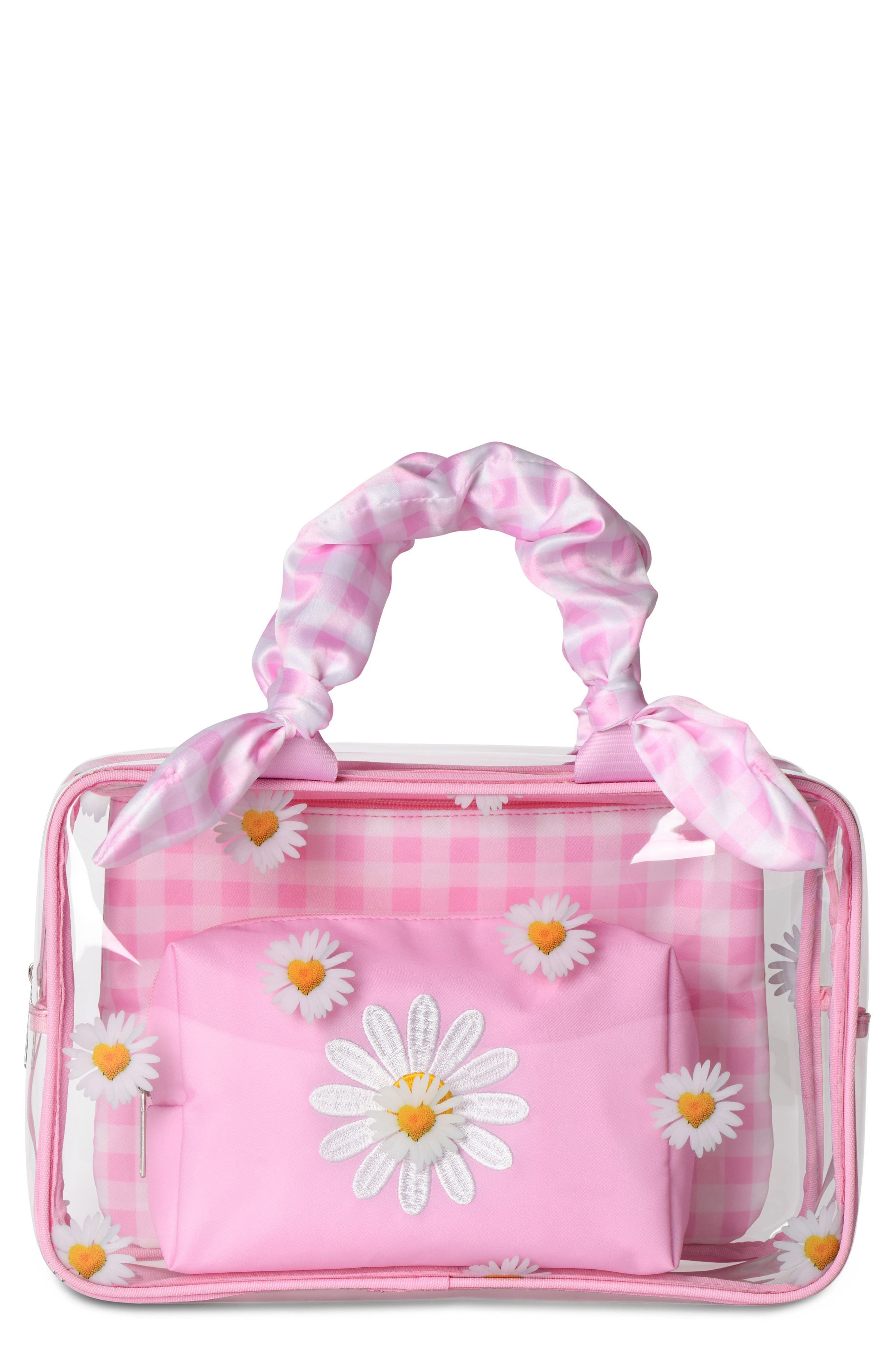 Iscream Kids' Daisy Love 3-Piece Cosmetic Bag Set, Main, color, 