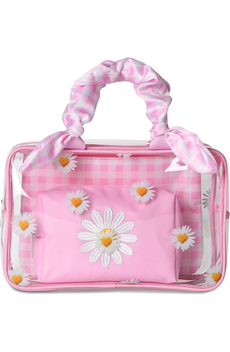 Iscream Kids' Daisy Love 3-Piece Cosmetic Bag Set, Main, color,