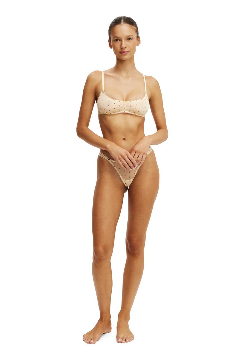 Women's Sutton Sheer Bralette, Alternate, color, Rosy Floral Banana Cream