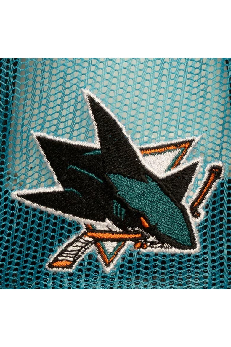 Men's Mitchell & Ness Teal San Jose Sharks Head Coach Trucker Adjustable Hat, Alternate, color, Teal