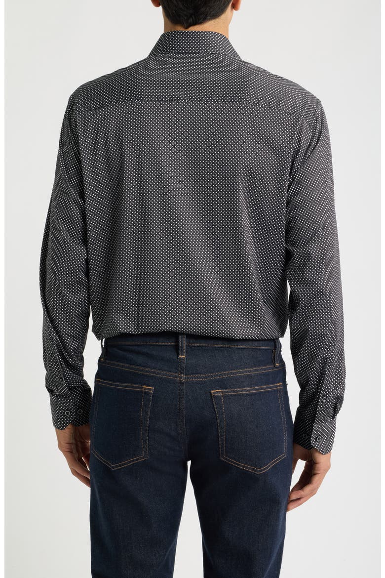 James OoohCotton® Microprint Button-Up Shirt, Alternate, color, BLACK