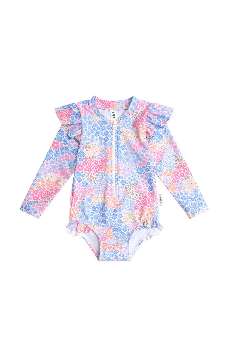 Huxbaby Frill Swimsuit Floral Bloom, Main, color, Multi