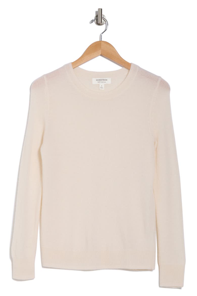 Cashmere Crewneck Sweater, Alternate, color, IVORY PRISTINE