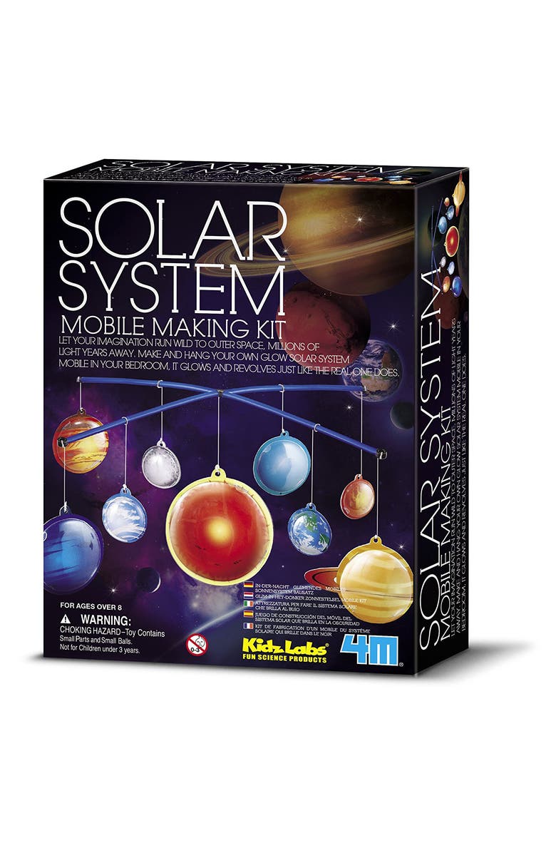 4M Glowinthedark Solar System Mobile Making Kit, Main, color, Multicolored
