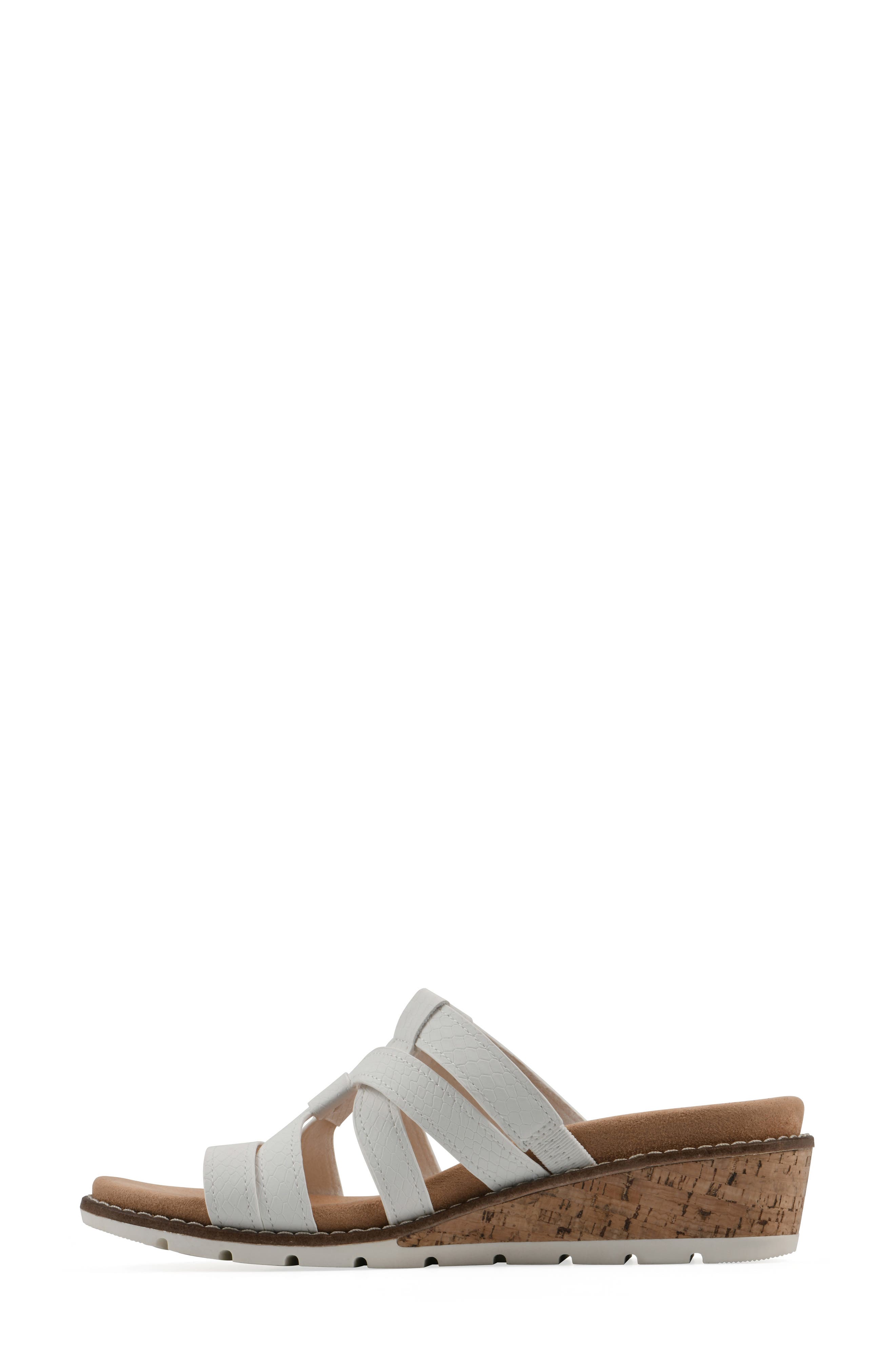Tinisha Wedge Sandal, Alternate, color, WHITE EMBOSSED