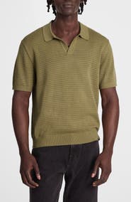 Madewell Pointelle Stitch Johnny Collar Sweater Polo