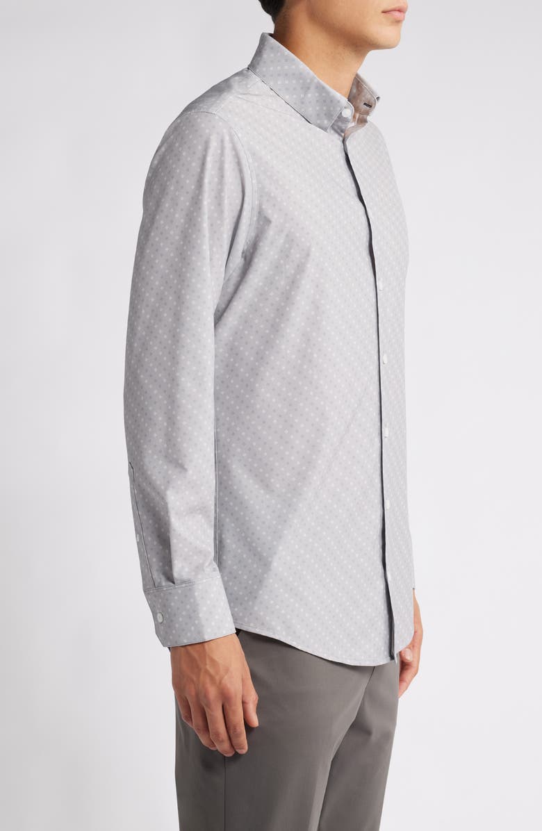 Mizzen+Main Leeward Trim Fit No Tuck Geo Print Performance Button-Up Shirt, Alternate, color, 