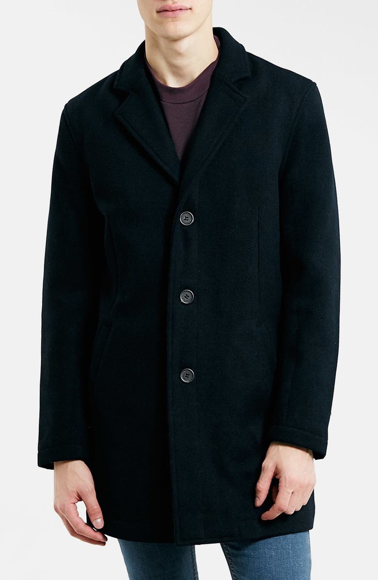 Topman Wool Blend Car Coat, Main, color, 