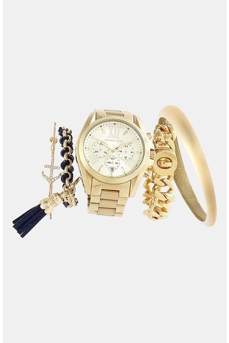 'Bradshaw' Chronograph Bracelet Watch, 43mm, Alternate, color, GOLD/ GOLD