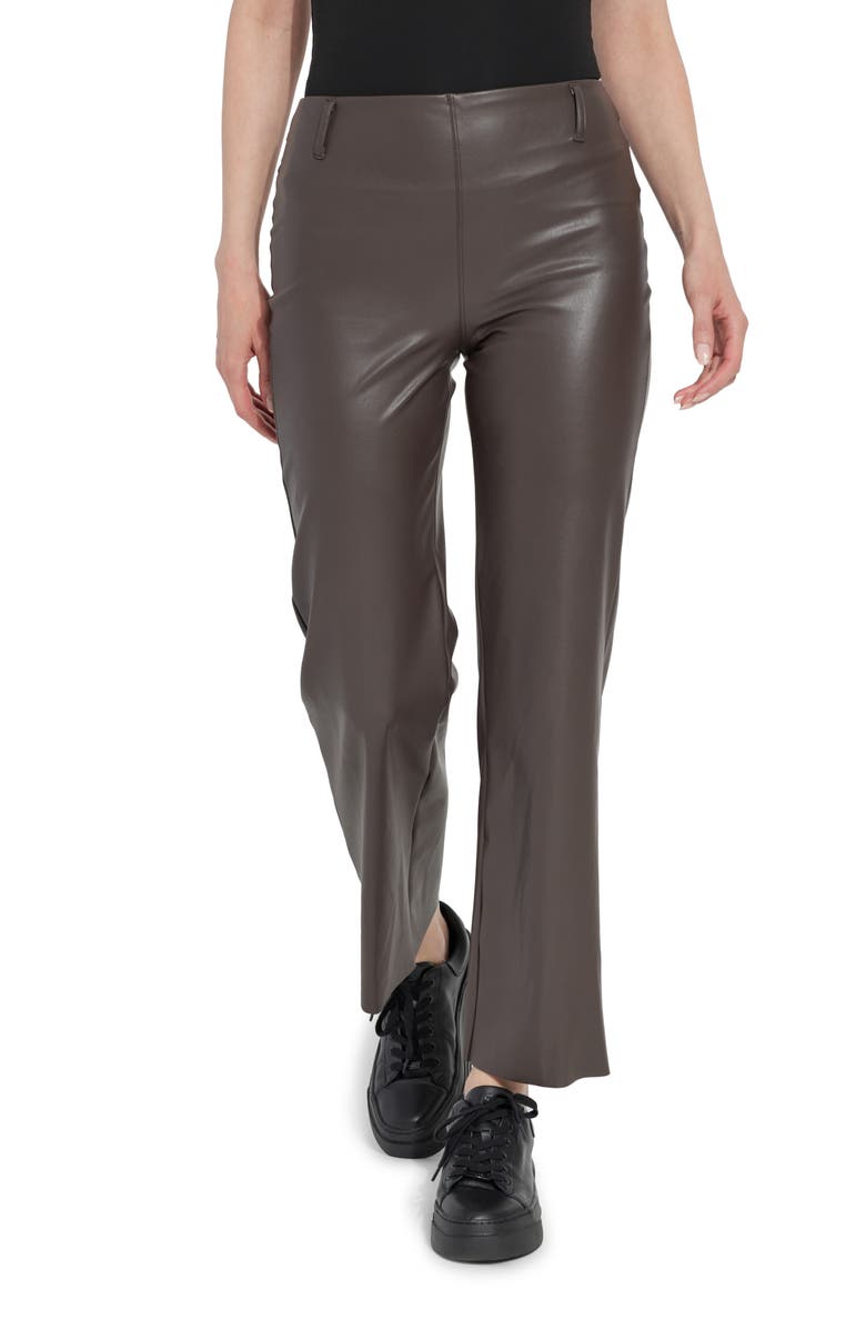 Lysse Flare Faux Leather Pants, Main, color, Rch Cocoa