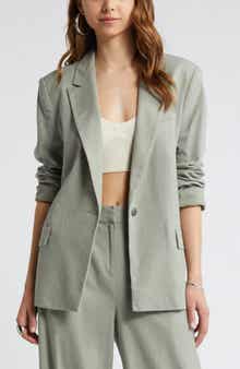 Open Edit Linen Blend Blazer